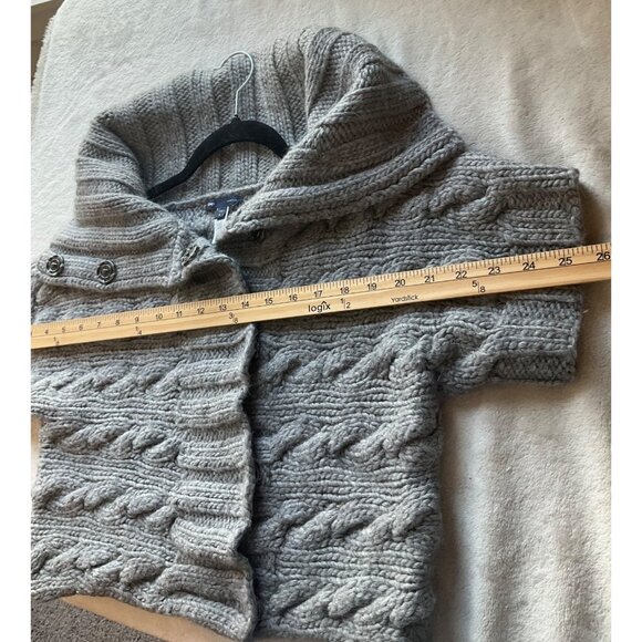 GAP Sz Small Cardigan Sweater High collar hand-knitted Cable Knit Wool Alpaca - Picture 8 of 12